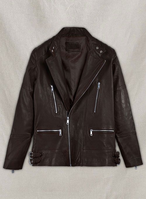 SHOTGUN BROWN MOTO LEATHER JACKET