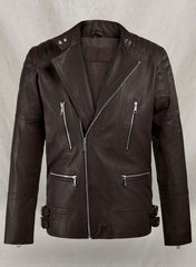 SHOTGUN BROWN MOTO LEATHER JACKET