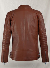 SHOTGUN TAN MOTO LEATHER JACKET