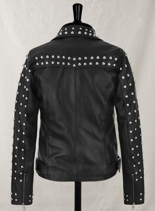 STUDDED MOTO LEATHER JACKET