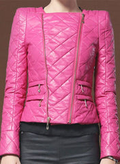 STYLISH COLLARLESS LEATHER JACKET