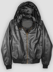 SYMPHONY DETACHABLE HOOD LEATHER JACKET