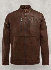 THUNDER STORM SPANISH BROWN BIKER LEATHER JACKET