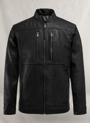 THUNDER STORM BLACK BIKER LEATHER JACKET