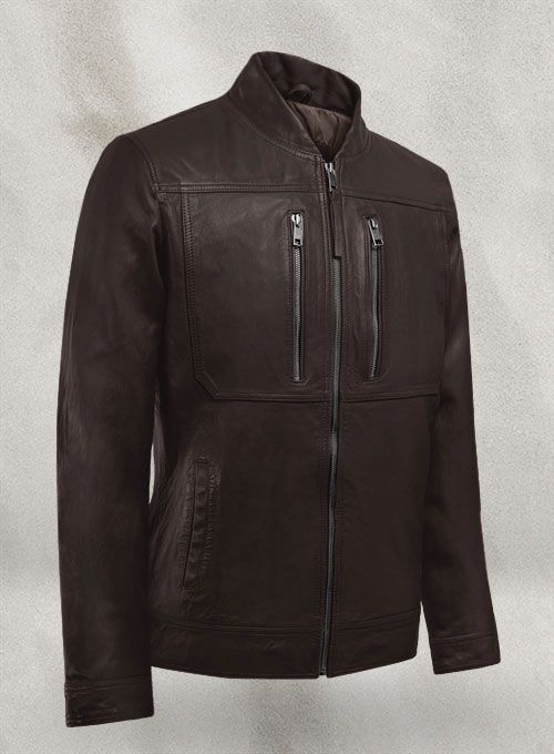 THUNDER STORM BROWN BIKER LEATHER JACKET