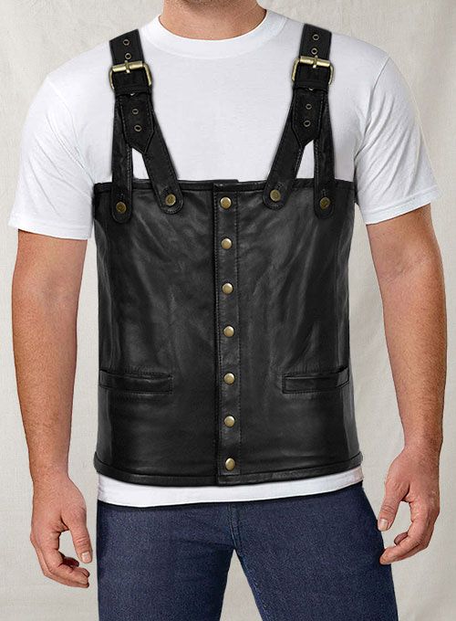 TUPAC SUSPENDER LEATHER VEST