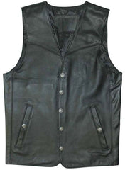 VINTAGE BROWN SIDE LACE BIKER LEATHER VEST