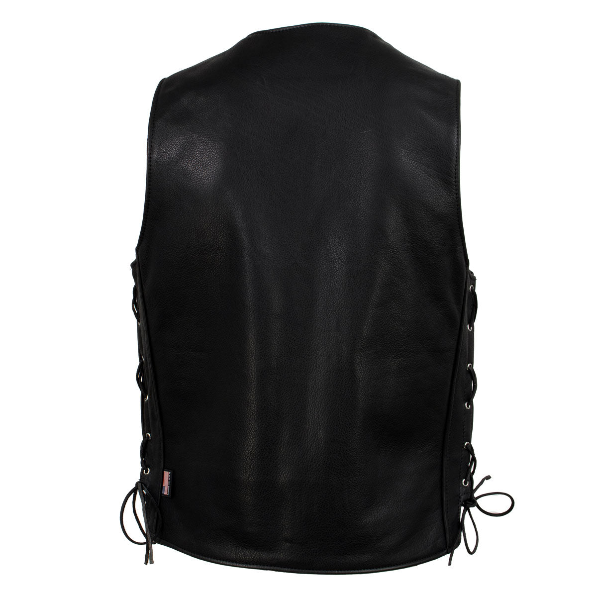 Men's Black Steerhide Motorcycle Leather Vest