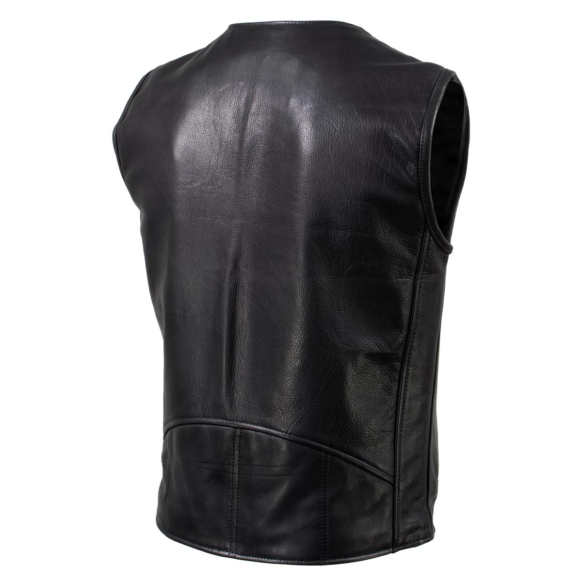 V-Neck Motorcycle Leather Biker Vest