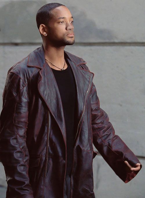 WILL SMITH I ROBOT LEATHER TRENCH COAT