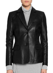 BLACK STRETCH LEATHER JACKET