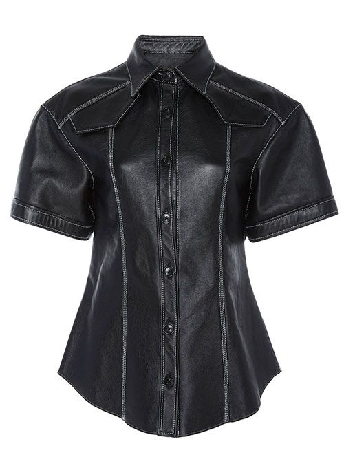 LEATHER SHIRT HALF SLEEVES