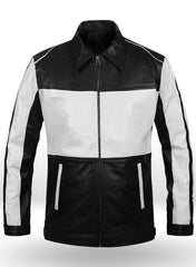 NOVA REV’IT VINTAGE BLACK-WHITE LEATHER JACKET